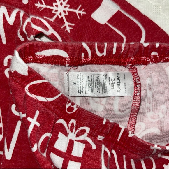 Carter’s CHRISTMAS PAJAMAS sleepwear  Two Piece Set Christmas Print 24M - Picture 3 of 14